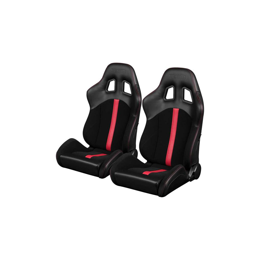 BRAUM Defender Series Racing Seats (Red Stripe) – Pair