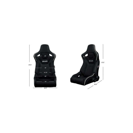 BRAUM Elite-R Series Sport Reclinable Seats (Black Cloth Black Trim) – Priced Per Pair