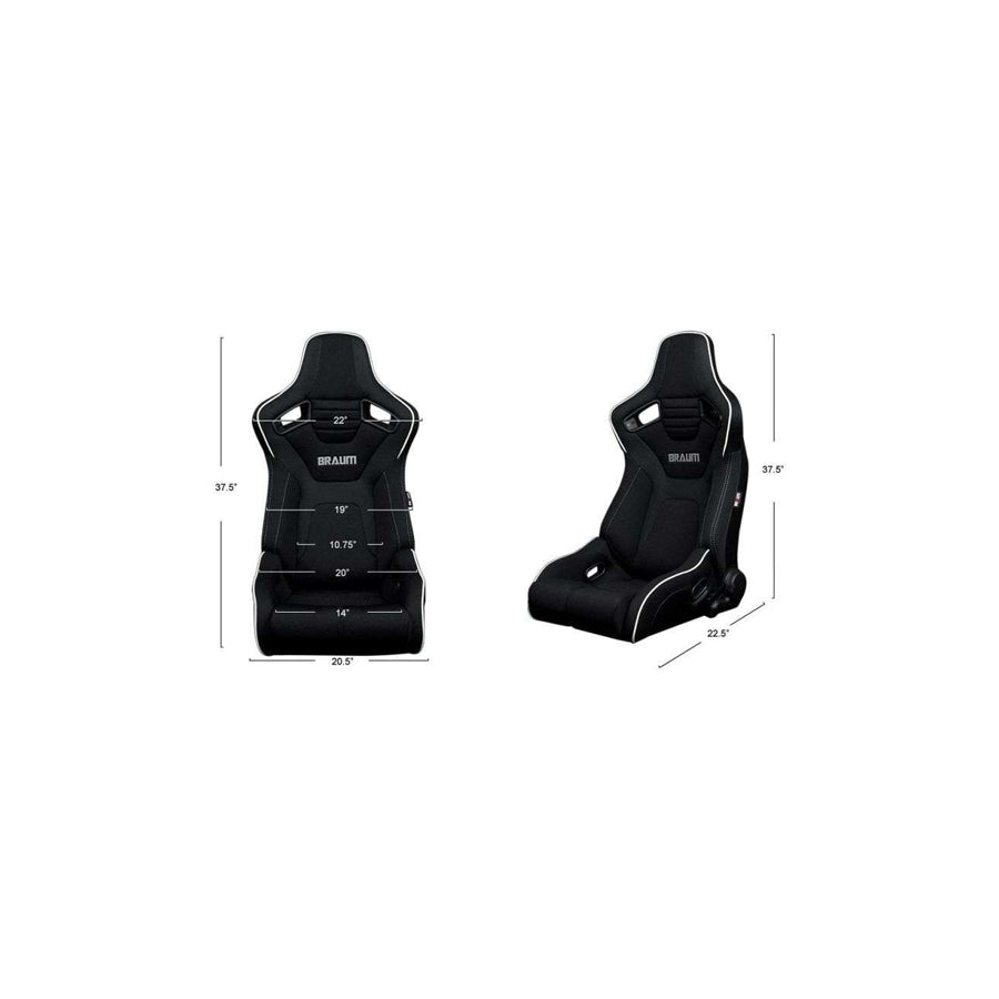 BRAUM Elite-R Series Sport Reclinable Seats (Blue Cloth Black Trim) – Priced Per Pair