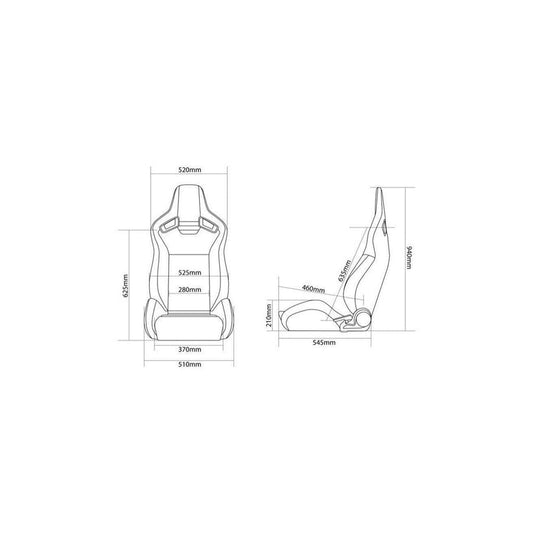 BRAUM Elite V2 Series Sport Reclinable Seats (Black Leatherette Black Stitching) – Priced Per Pair