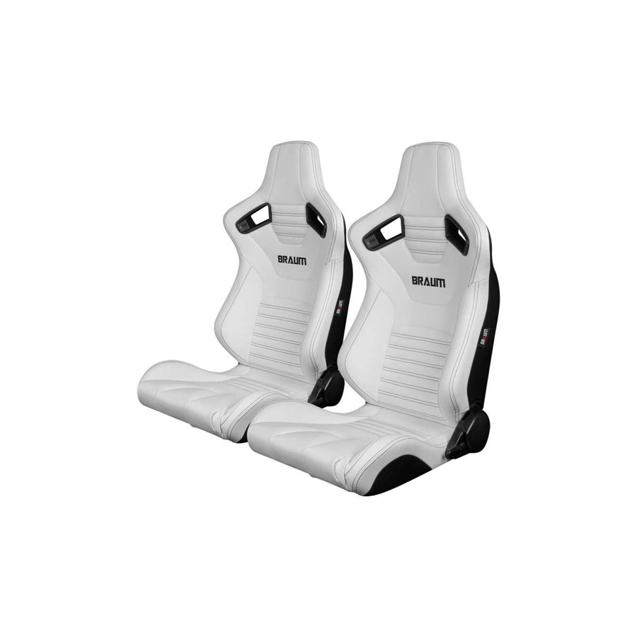 BRAUM Elite-X Series Racing Seats (White Leatherette) – Pair