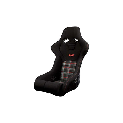 BRAUM Falcon-R Series Fixed Back Bucket Composite Seat Black Red Plaid - Priced Per Seat