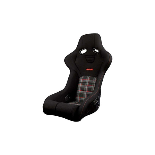 BRAUM Falcon-R Series Fixed Back Bucket Composite Seat Black Red Plaid - Priced Per Seat
