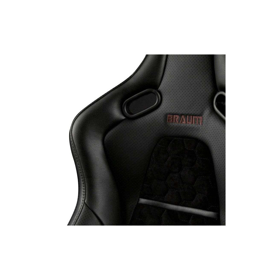 BRAUM Falcon-S Reclinable Composite Seats Black Leatherette Alcantara Inserts Carbon Fiber Composite Honeycomb – Priced Per Pair