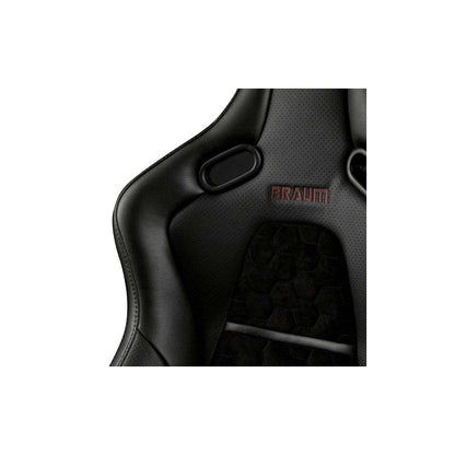 BRAUM Falcon-S Reclinable Composite Seats Black Leatherette Alcantara Inserts Carbon Fiber Composite Honeycomb – Priced Per Pair