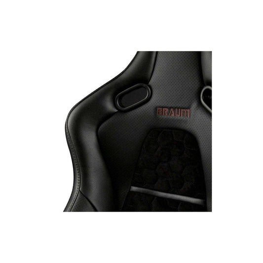 BRAUM Falcon-S Reclinable Composite Seats Black Leatherette Alcantara Inserts Carbon Fiber Composite Honeycomb – Priced Per Pair
