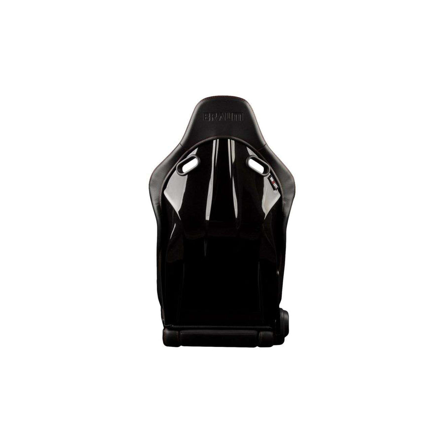 BRAUM Falcon-S Series Reclinable Composite Seats Black - Leatherette Alcantara Inserts Red Stitching - Pair