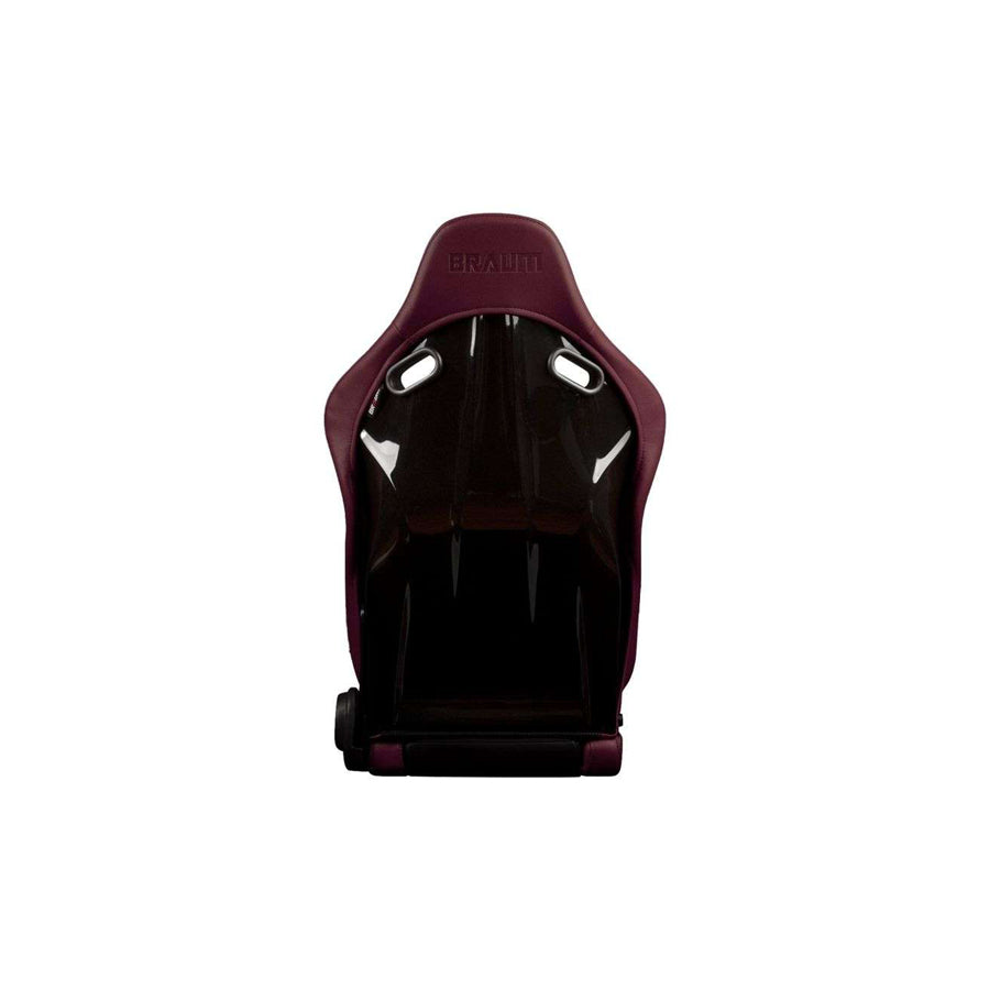 BRAUM Falcon-S Series Reclinable Composite Seats Maroon Leatherette Alcantara Inserts Black Stitching) – Priced Per Pair