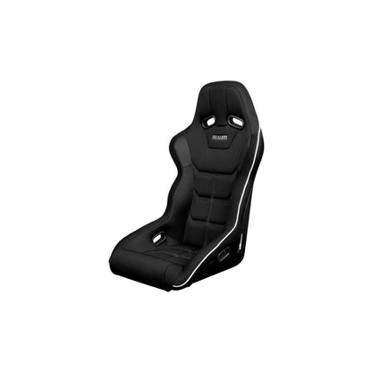BRAUM Falcon X Series Fia Approved Fixed Back Racing Seat (Black With White Piping)