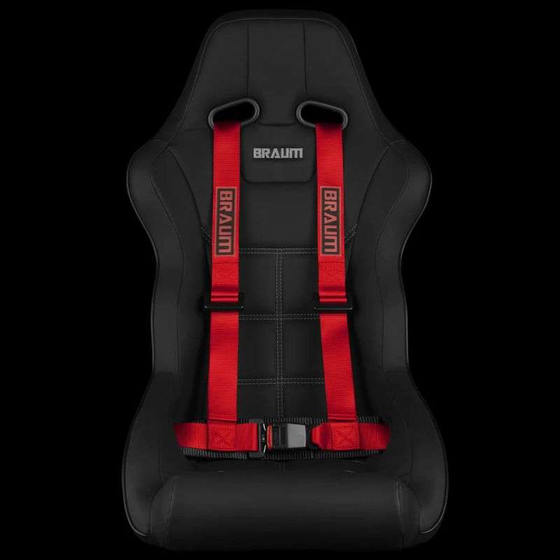 BRAUM Racing Harnesses 4 Pt - Racing Harness 2” Strap Red – Priced Per Harness