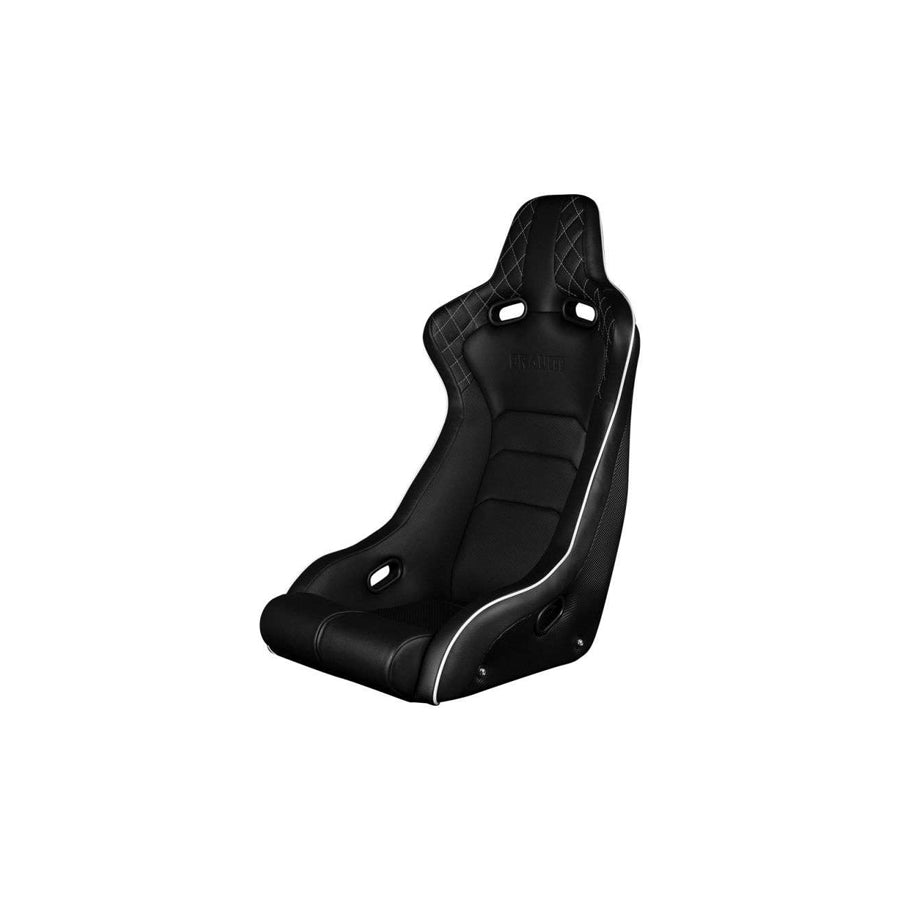 BRAUM Venom-X Fixed Back Bucket Seat (Black Leatherette Diamond White Trim) - Priced Per Seat