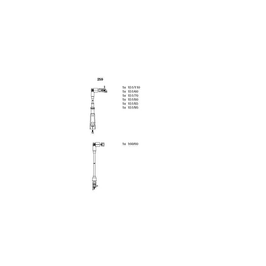 Bremi 259 Ignition Cable Kit Suitable for Mercedes-Benz Sl Coupe (C107)