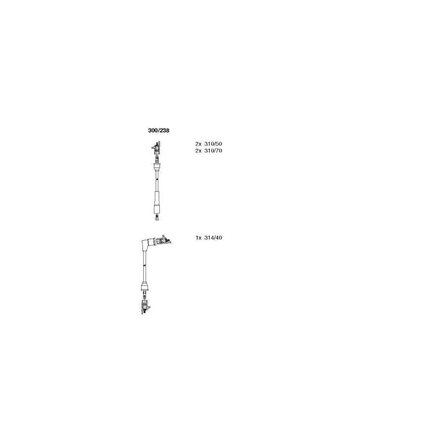 Bremi 300/238 Ignition Cable Kit for Fiat 131 Saloon (131)