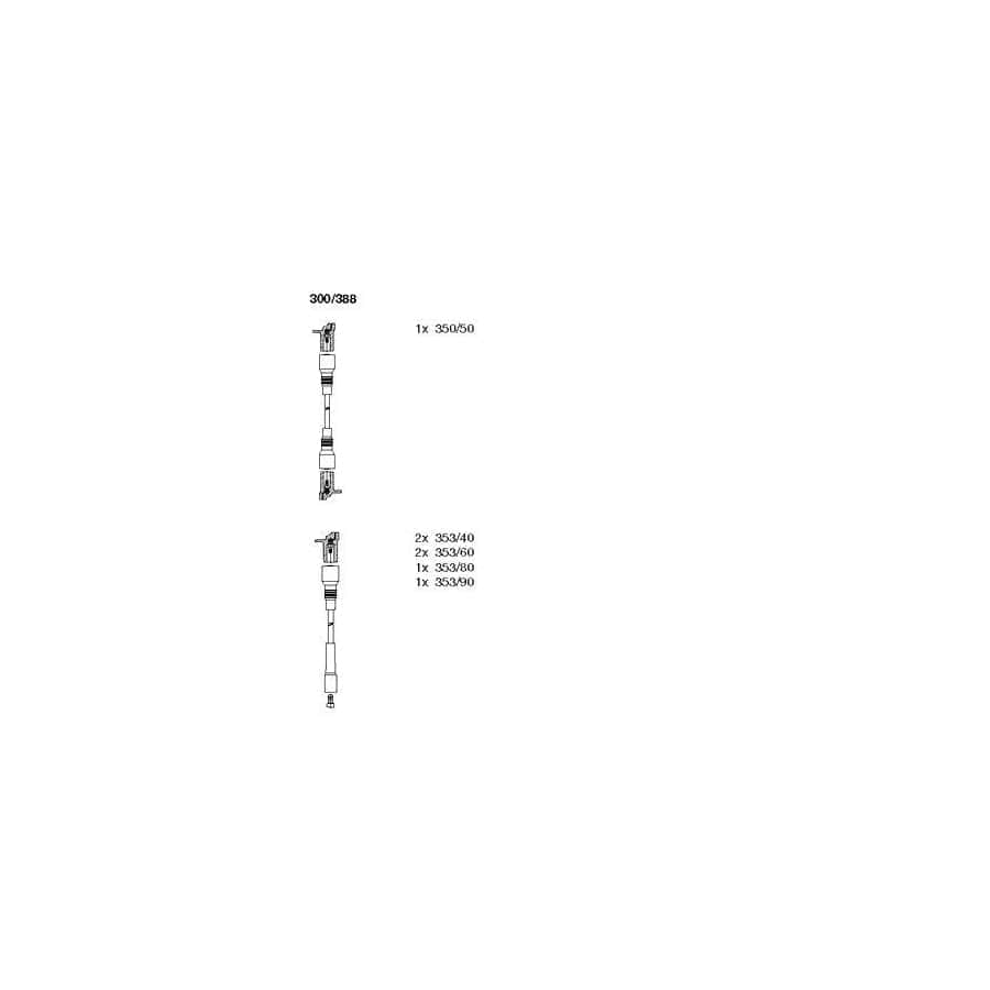 Bremi 300/388 Ignition Cable Kit for Opel Senator