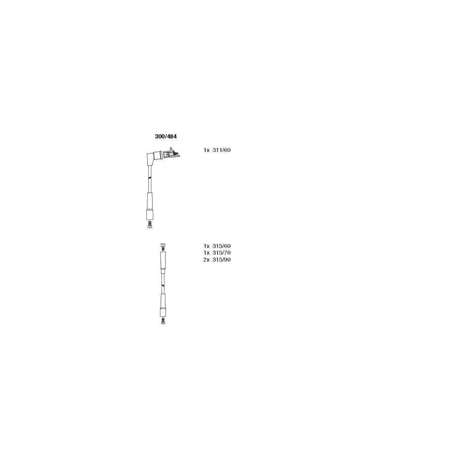 Bremi 300/484 Ignition Cable Kit for Peugeot 205