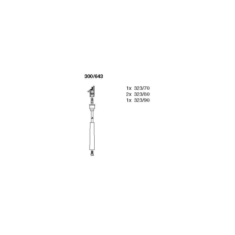 Bremi 300/643 Ignition Cable Kit for Hyundai Pony