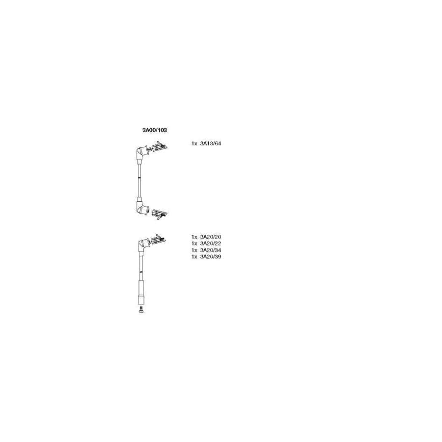 Bremi 3A00/103 Ignition Cable Kit for Toyota Corolla V Liftback (E80)