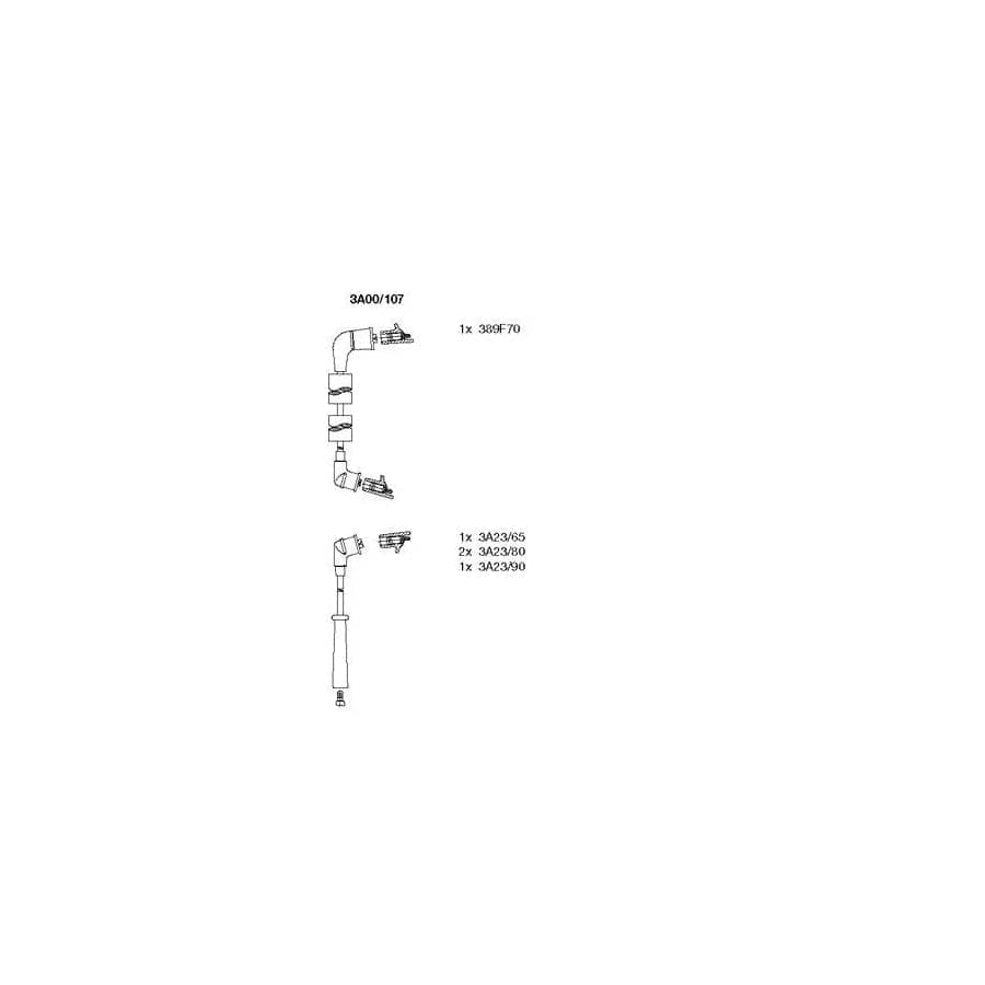 Bremi 3A00/107 Ignition Cable Kit for Mitsubishi L300 / Delica III Van (P0_V, P1_V, P_2V)