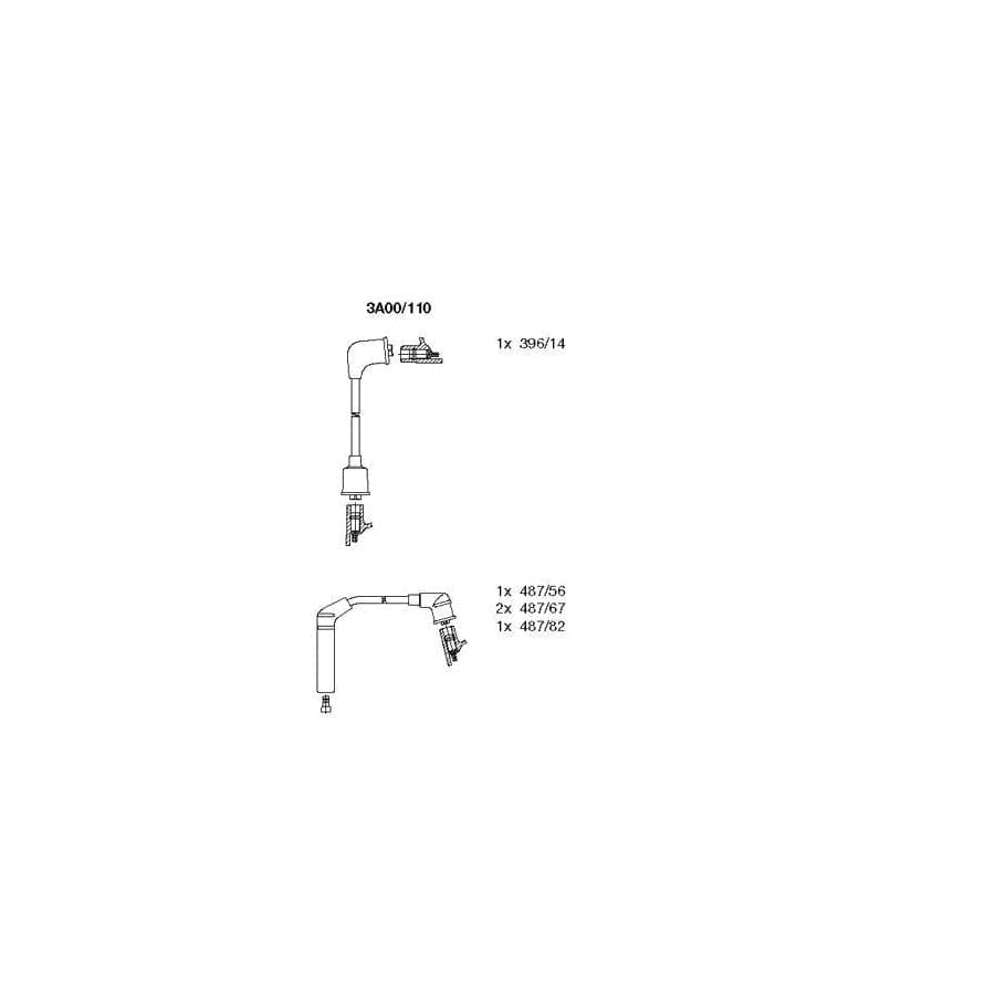 Bremi 3A00/110 Ignition Cable Kit for Mitsubishi L300 / Delica III Minibus (P0_W, P1_W, P2_W)