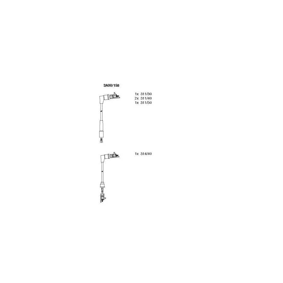 Bremi 3A00/158 Ignition Cable Kit for Skoda Favorit