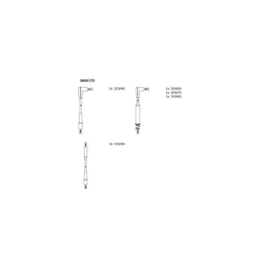 Bremi 3A00/173 Ignition Cable Kit for Opel Corsa A CC (S83)