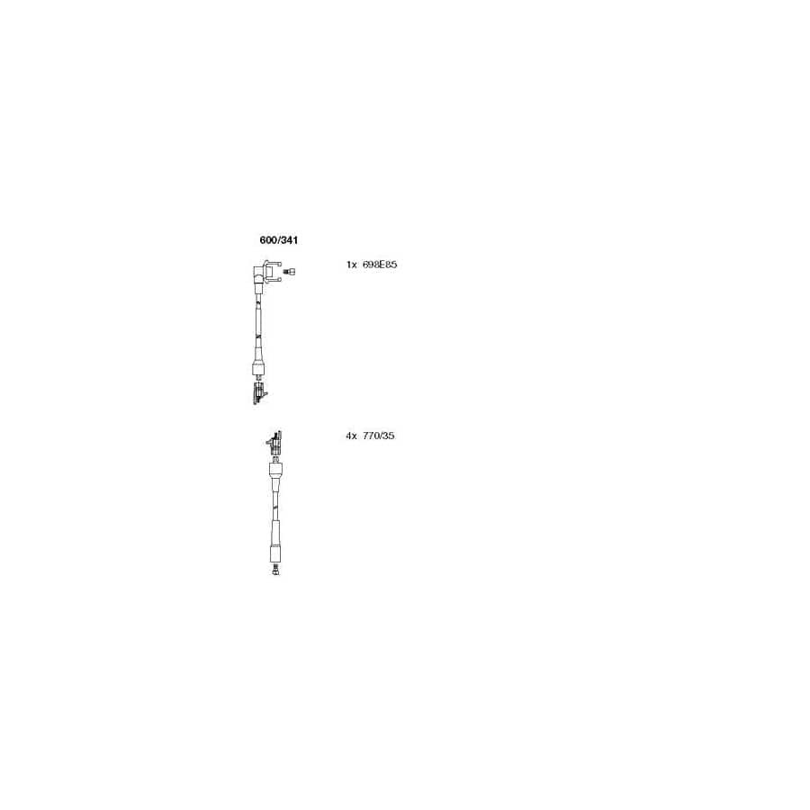Bremi 600/341 Ignition Cable Kit for Renault 21 Saloon