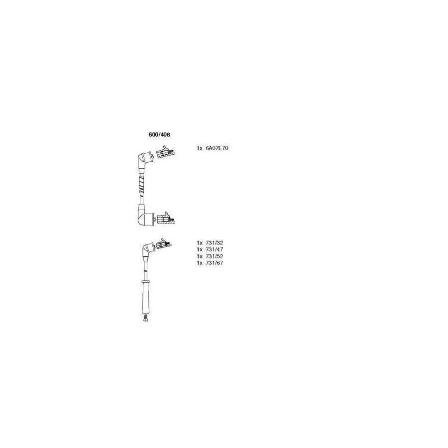 Bremi 600/408 Ignition Cable Kit for Ford Maverick Off-Road (Uds, Uns)