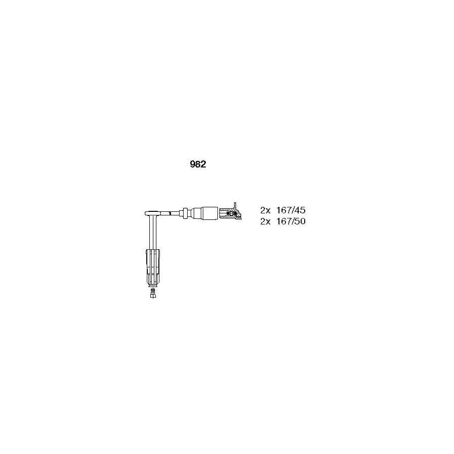 Bremi 982 Ignition Cable Kit Suitable for Mercedes-Benz C-Class Saloon (W202)