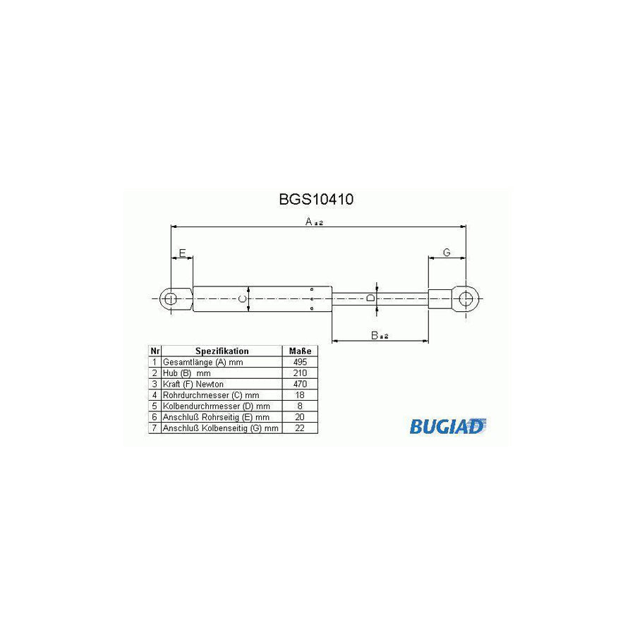 BUGIAD Bgs10410 Tailgate Strut for VW Golf I Hatchback (17)