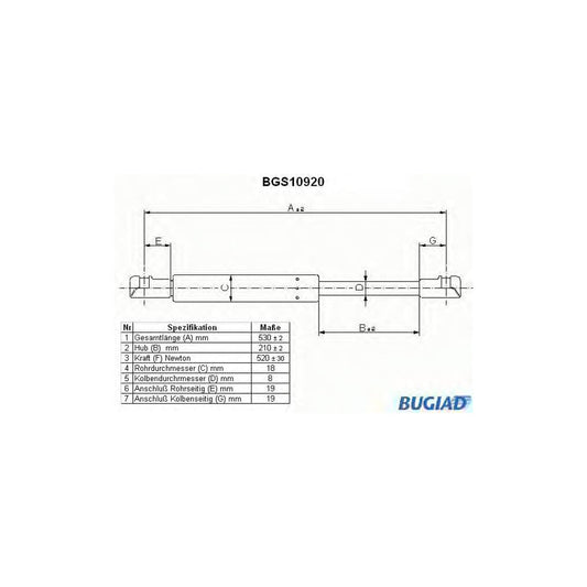 BUGIAD Bgs10920 Tailgate Strut for BMW X5 (E53)