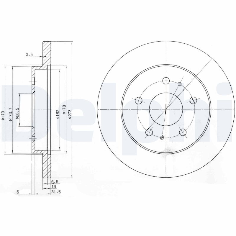 DELPHI BG3607 Brake Disc .