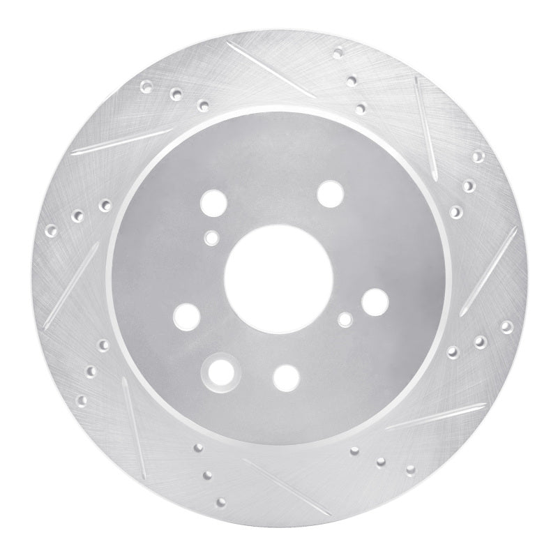 R1 Concepts R1 06-20 Lexus IS250 Rear Right Drilled & Slotted Silver Brake Rotor
