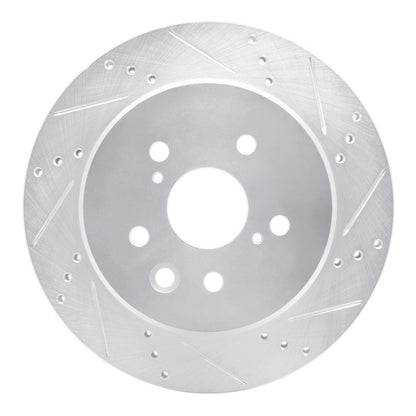 R1 Concepts R1 06-20 Lexus IS250 Rear Right Drilled & Slotted Silver Brake Rotor
