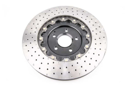 DBA 16-18 Ford Focus RS Front 5000 Series 2-Piece Drilled Rotor w/Black Hat