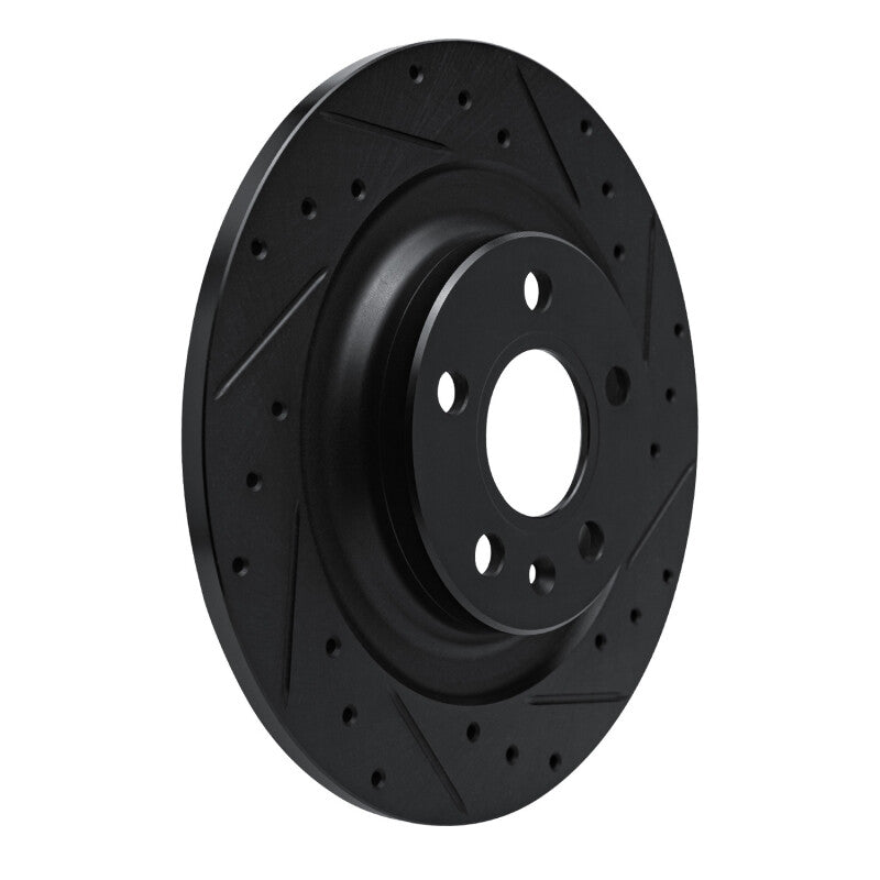 R1 Concepts R1 -25 Volvo XC40 Rear Right Drilled & Slotted Black Brake Rotor