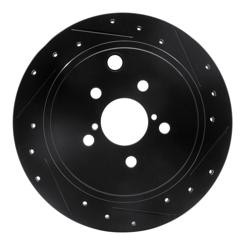 R1 Concepts R1 10-25 Scion FR-S Rear Right Drilled & Slotted Black Brake Rotor
