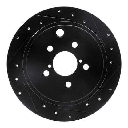 R1 Concepts R1 10-25 Scion FR-S Rear Right Drilled & Slotted Black Brake Rotor