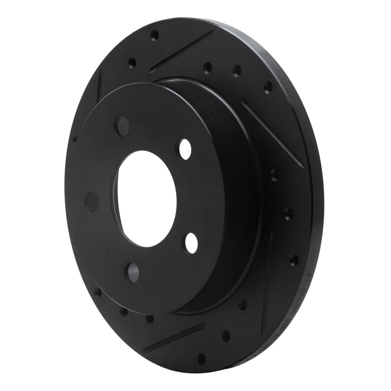 R1 Concepts R1 94-04 Ford Mustang Rear Left Drilled & Slotted Black Brake Rotor