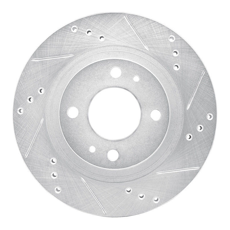 R1 Concepts R1 12-17 Mitsubishi I-MIEV Front Right Drilled & Slotted Silver Brake Rotor