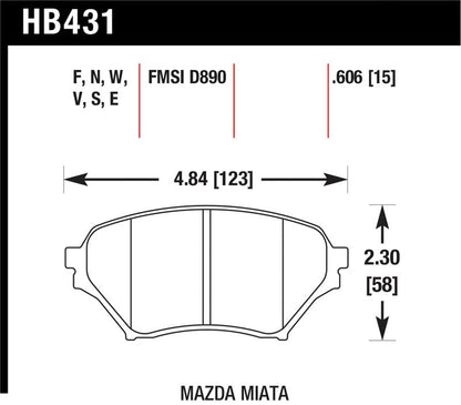 Hawk Performance Hawk 01-05 Miata w/ Sport Suspension HT-10 Race Front Brake Pads D890