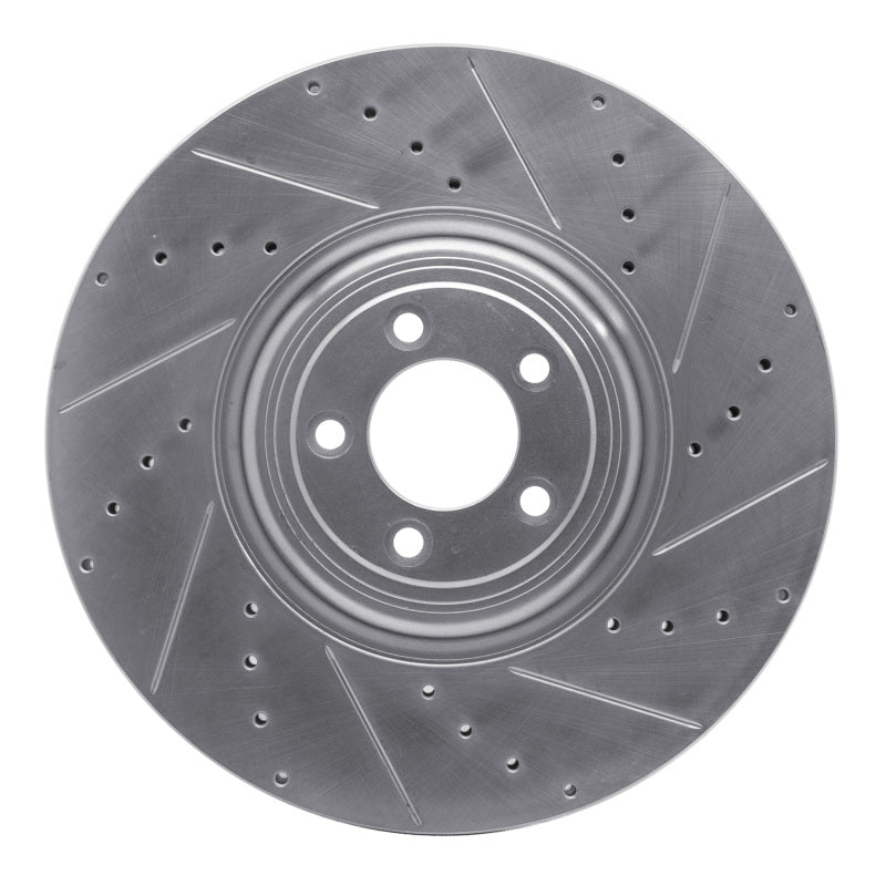 R1 Concepts R1 10-24 Jaguar XF Front Right Drilled & Slotted Silver Brake Rotor