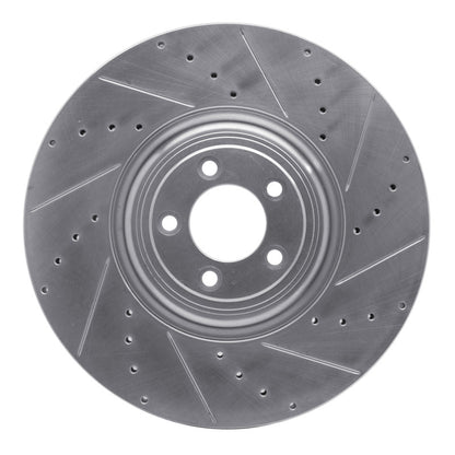 R1 Concepts R1 10-24 Jaguar XF Front Right Drilled & Slotted Silver Brake Rotor