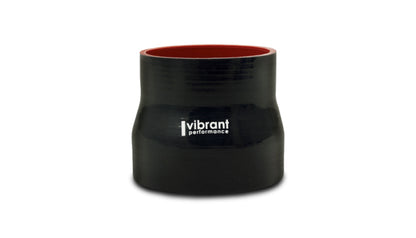 Vibrant Silicone Reducer Coupler 4.00in ID x 3.00in ID x 4.50in Long - Black