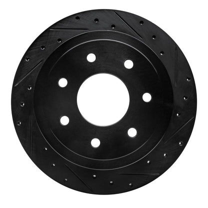 R1 Concepts R1 04-11 Ford F-150 4WD Rear Right Drilled & Slotted Black Brake Rotor