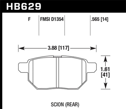 Hawk Performance Hawk 08-11 Scion xB / 09-10 Toyota Corolla / 09-10 Matrix / 10 Prius  HPS Street Rear Brake Pads
