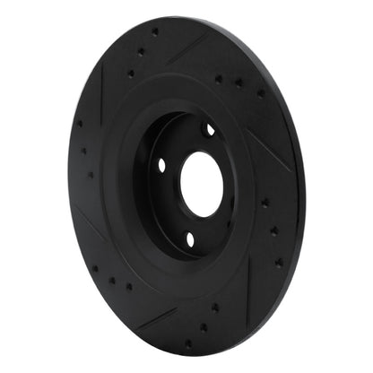 R1 Concepts R1 2016-2025 Fiat 124 Spider Rear Right Drilled & Slotted Black Brake Rotor