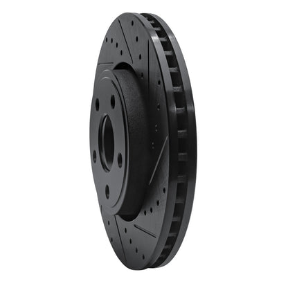 R1 Concepts R1 11-22 Dodge Durango Front Right Drilled & Slotted Black Brake Rotor