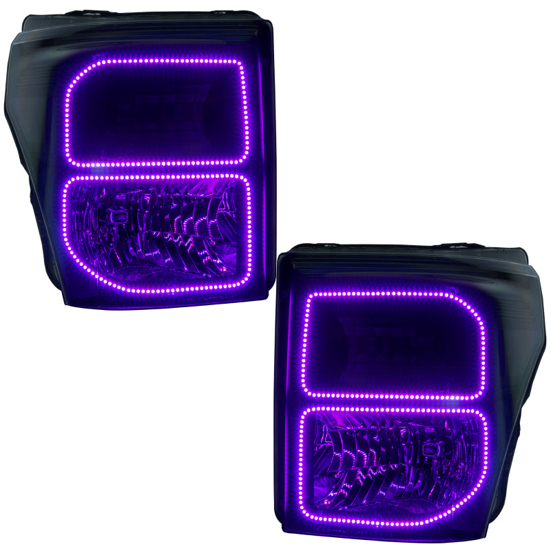 ORACLE Lighting Oracle Ford F250/350 11-16 Halo Kit (Square Ring Design) - ColorSHIFT w/ 2.0 Controller