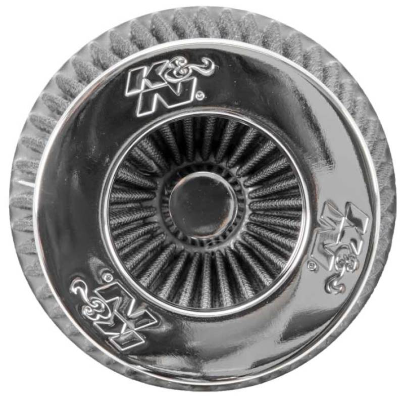 K&N Engineering K&N Universal Filter Chrome Round Tapered White - 4in Flange ID x 1.125in Flange Length x 5.5in H