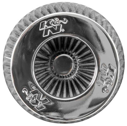 K&N Engineering K&N Universal Filter Chrome Round Tapered White - 4in Flange ID x 1.125in Flange Length x 5.5in H